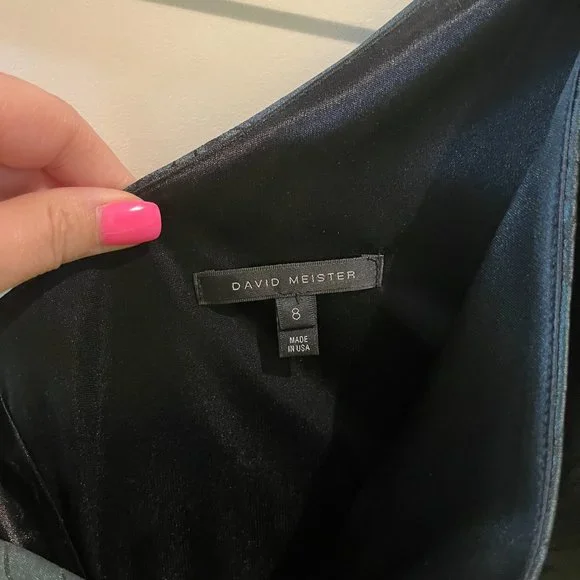 David Meister One Shoulder Mermaid Dress - Size 8 - Picture 5 of 8